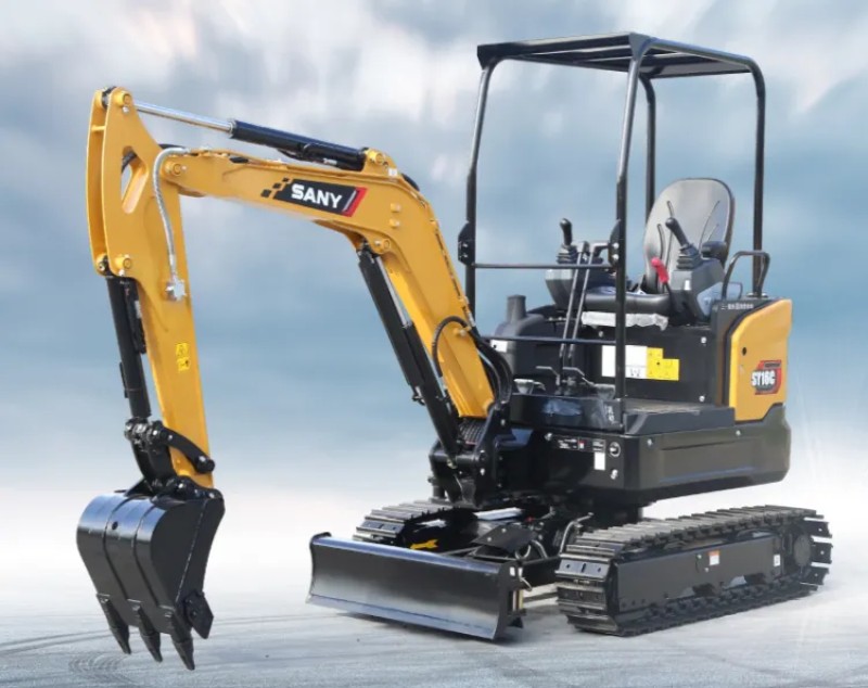 Comprehensive interpretation of Sany SY16C Enjoy version of the micro excavator: the weight of the whole machine is 1910kg, the bucket volume is 0.04m³, and the power of 15.4kW/2400rpm